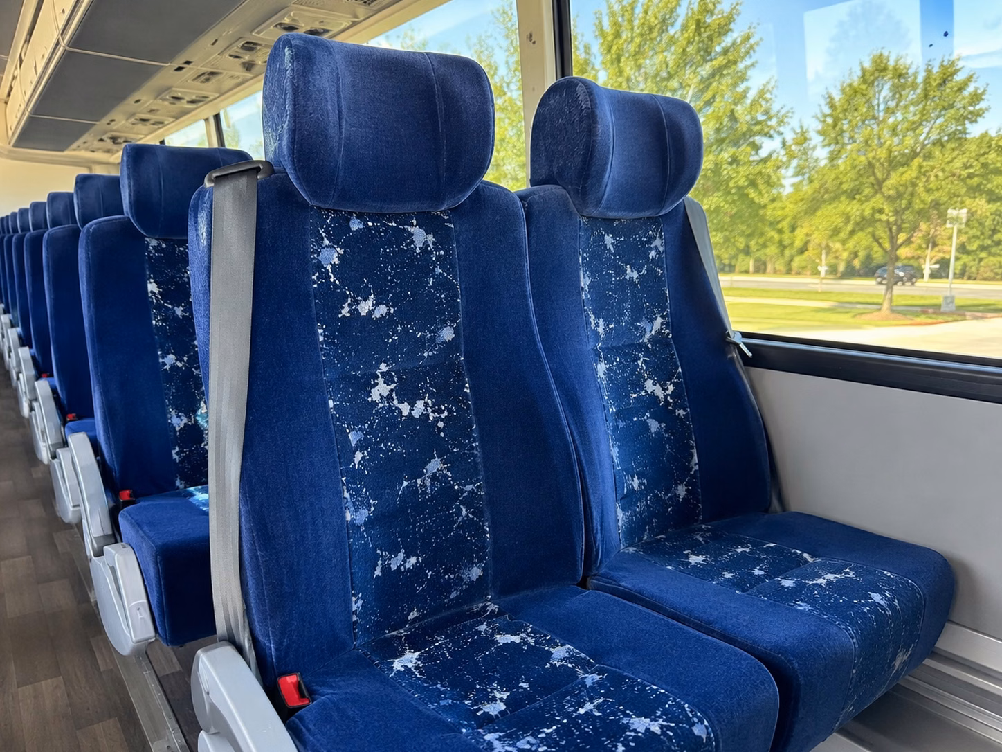 56 passenger charter bus interior