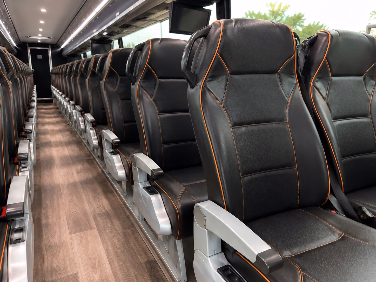 oklahoma city charter bus interior