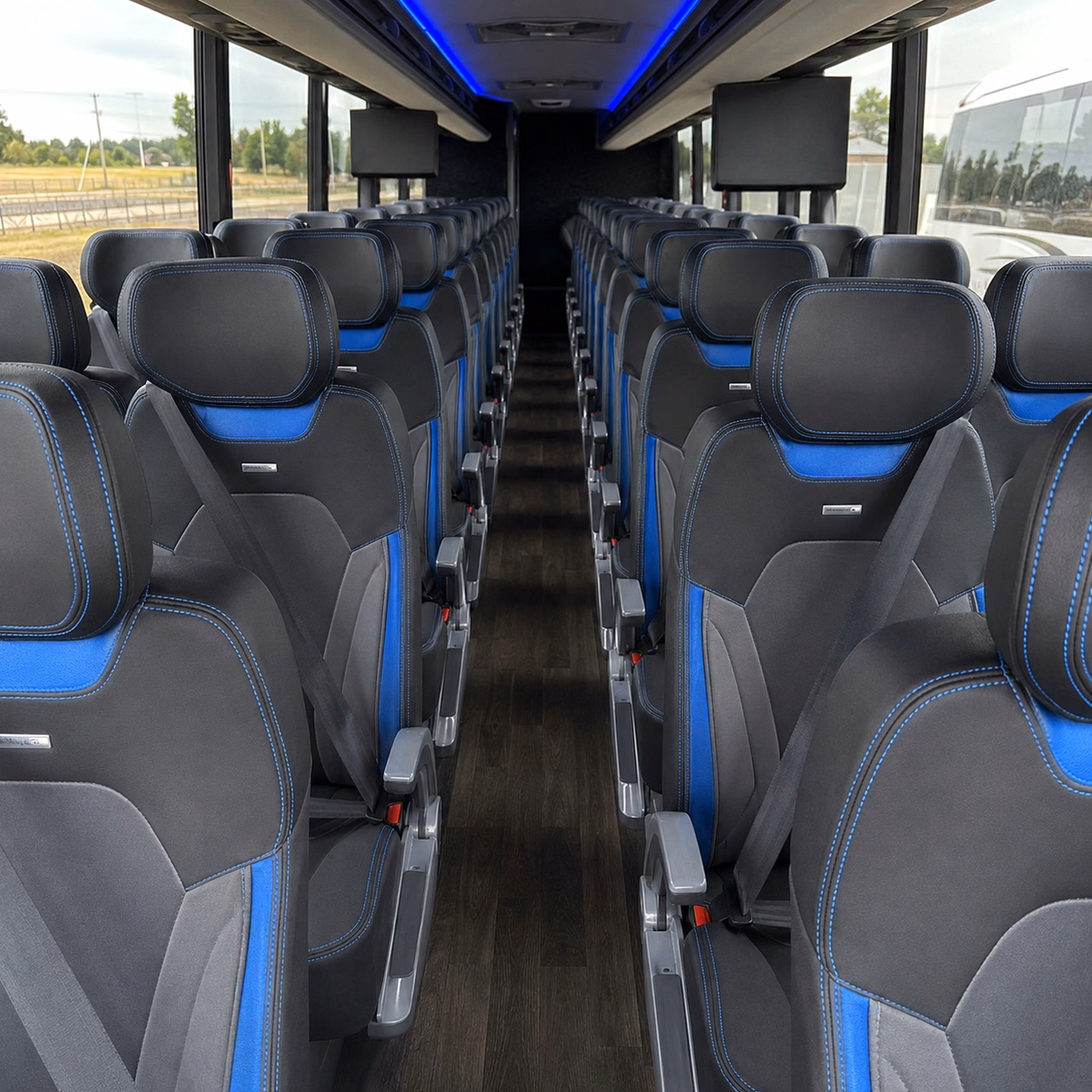 oklahoma city charter bus rental interior